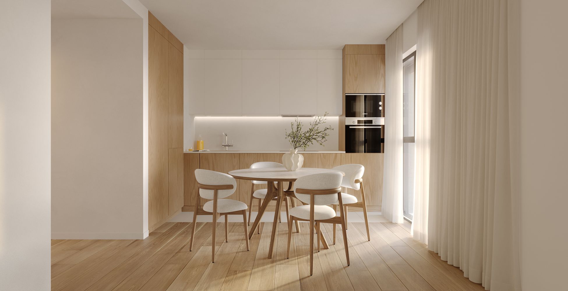 Sala de jantar de um apartamento